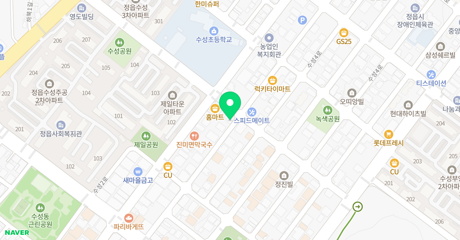 정읍한울 학원 위치