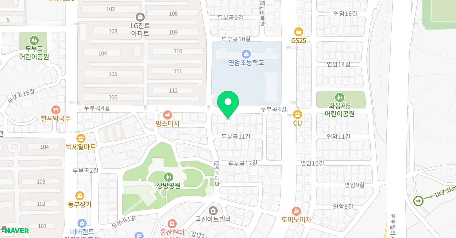 한우리 독서토론논술 학원 울산북구지부 위치