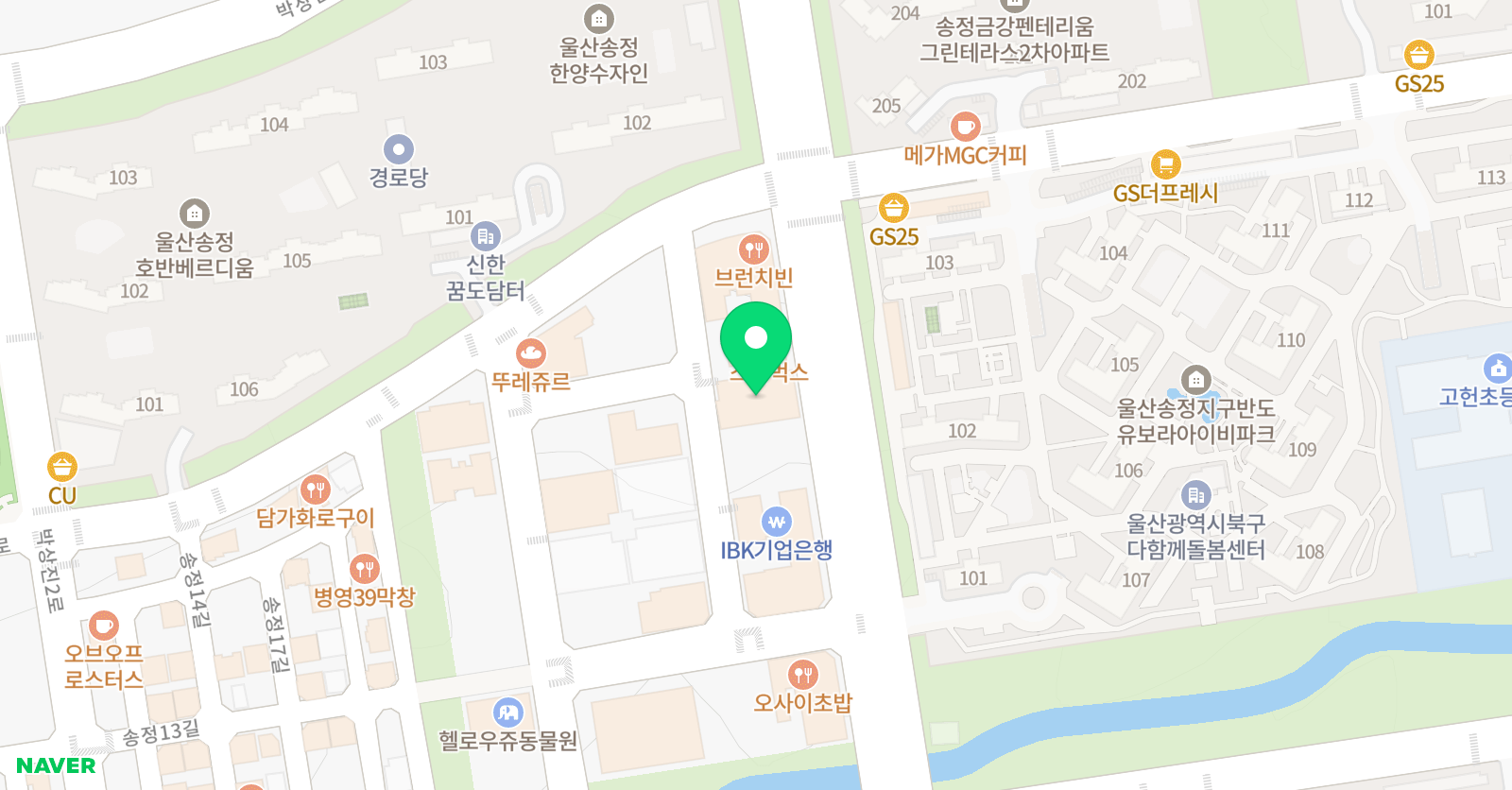 송정JP 수학과학학원 위치