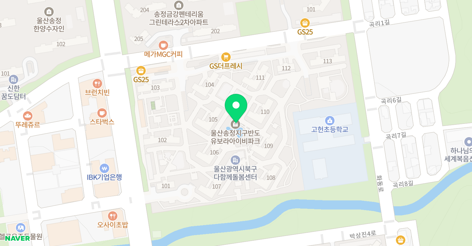 아소비 한글학원 울산 송정반도유보라점 위치