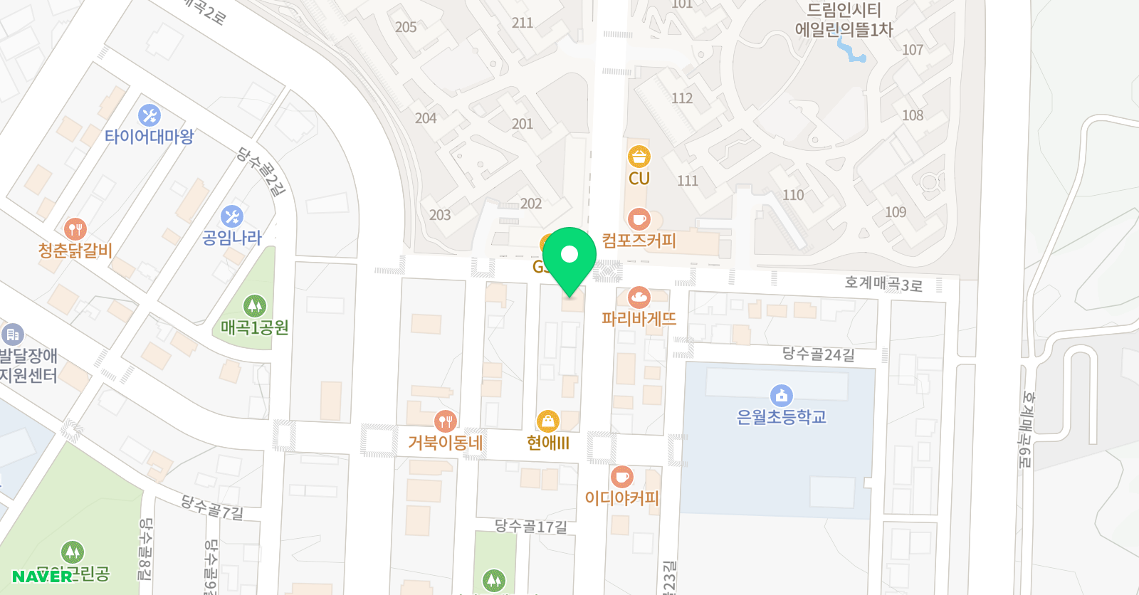 매곡플라워 미술학원 위치