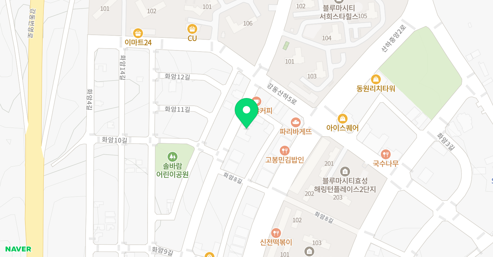 원웨이 영어 태권도 위치