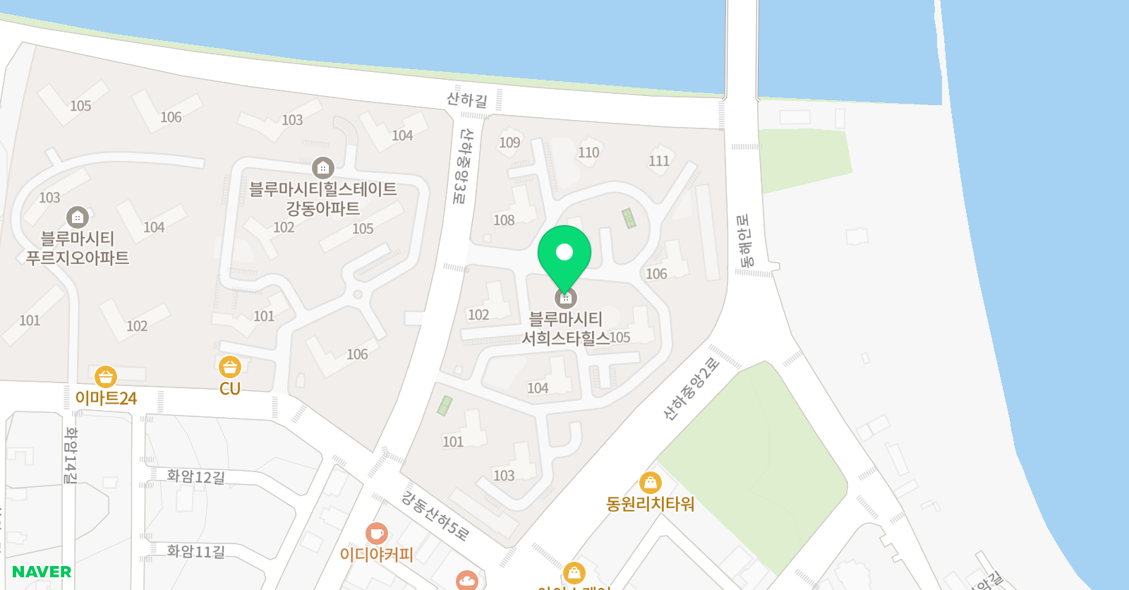 아소비 강동산하서희스타힐스점 위치