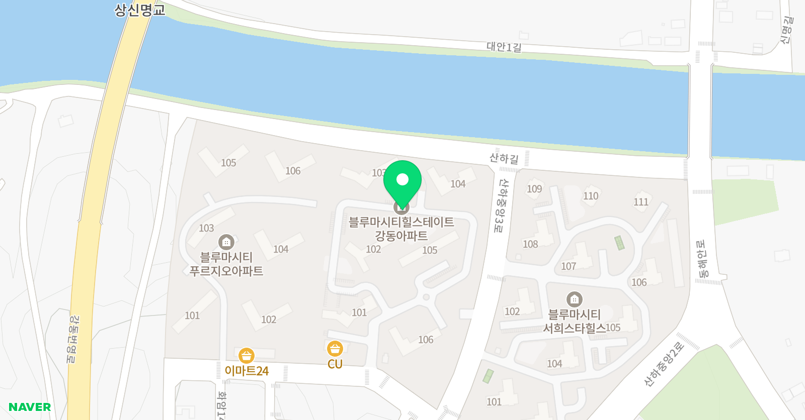강동 힐스푸르넷 공부방 위치