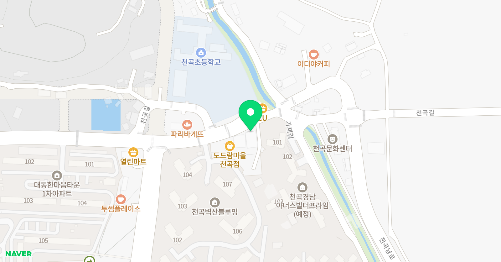 153셀라 음악학원 천곡점 위치