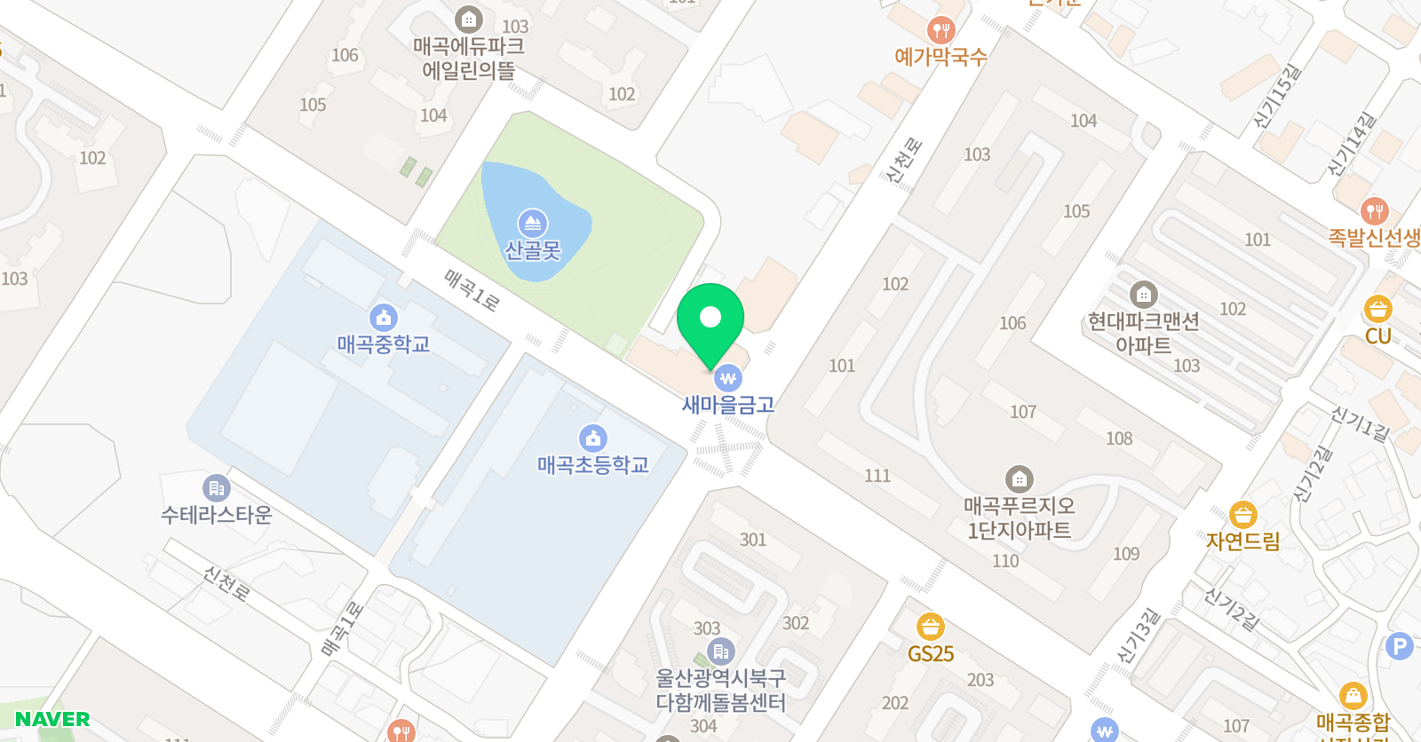 GnB 영어전문학원 패럴랙스 매곡캠퍼스 위치