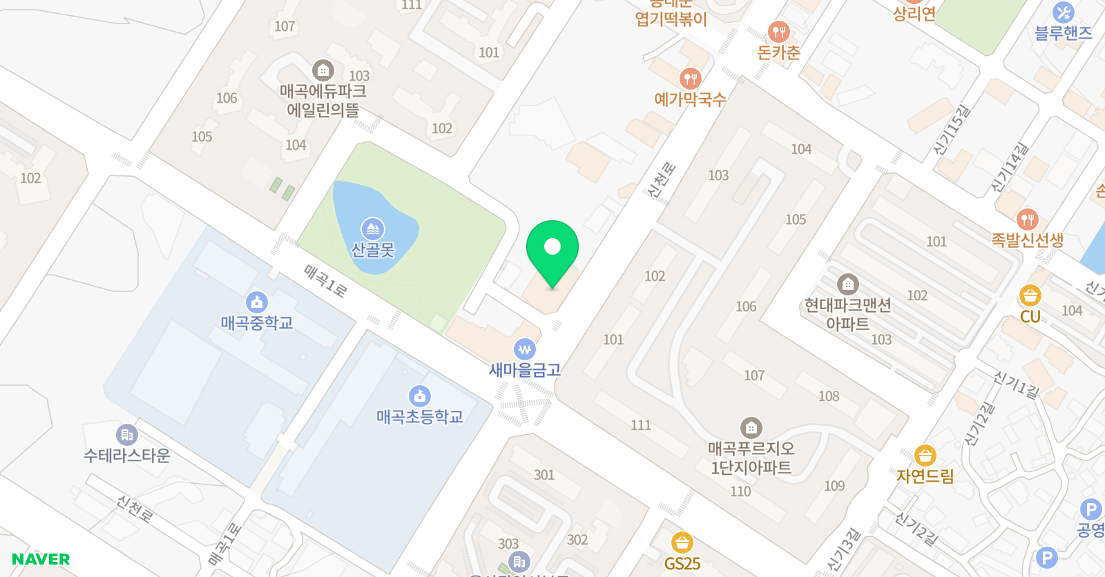 매곡 진단과전문학원 위치
