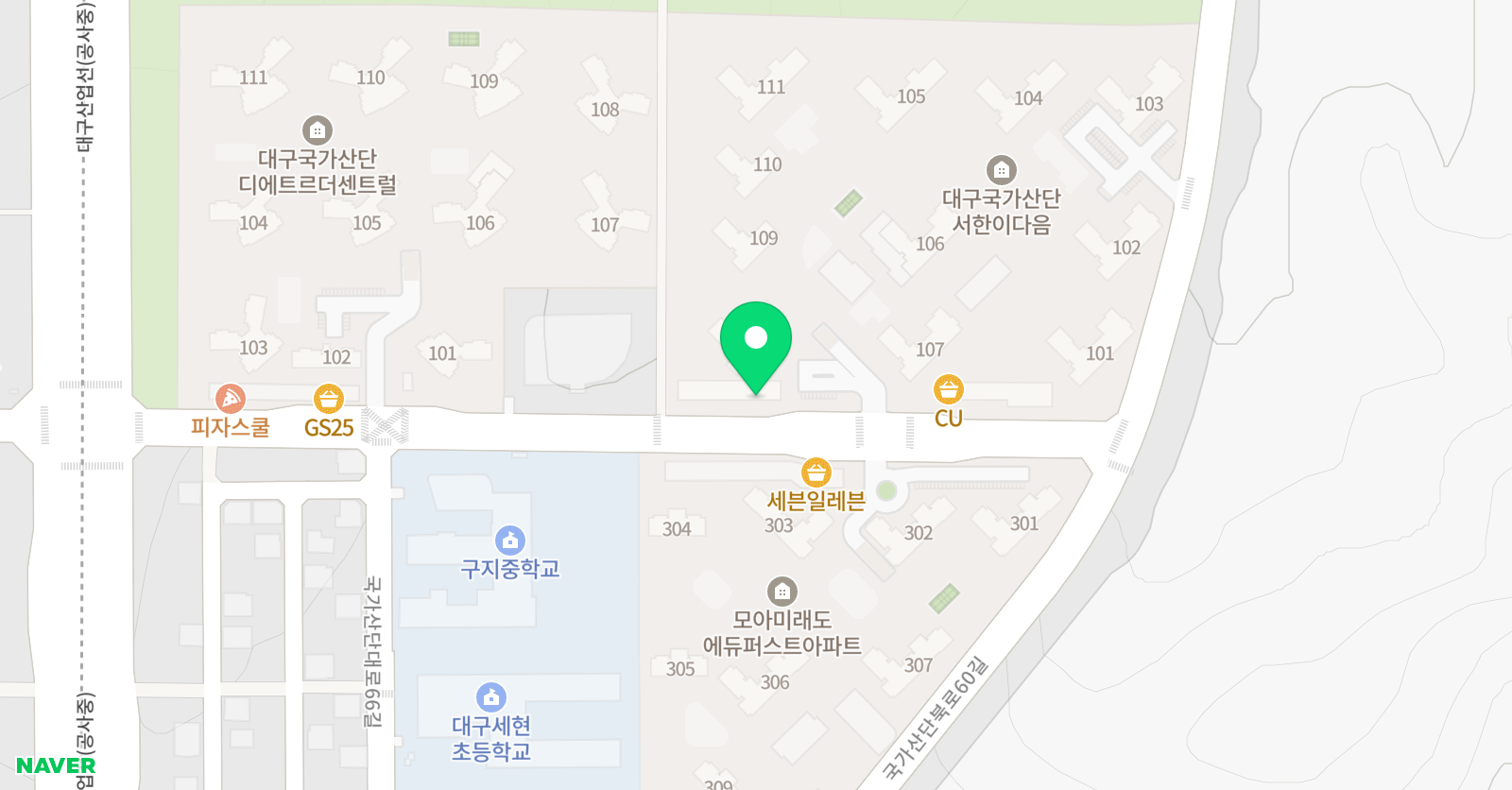 아트앤하트 미술학원 대구구지국가산단교육원 위치