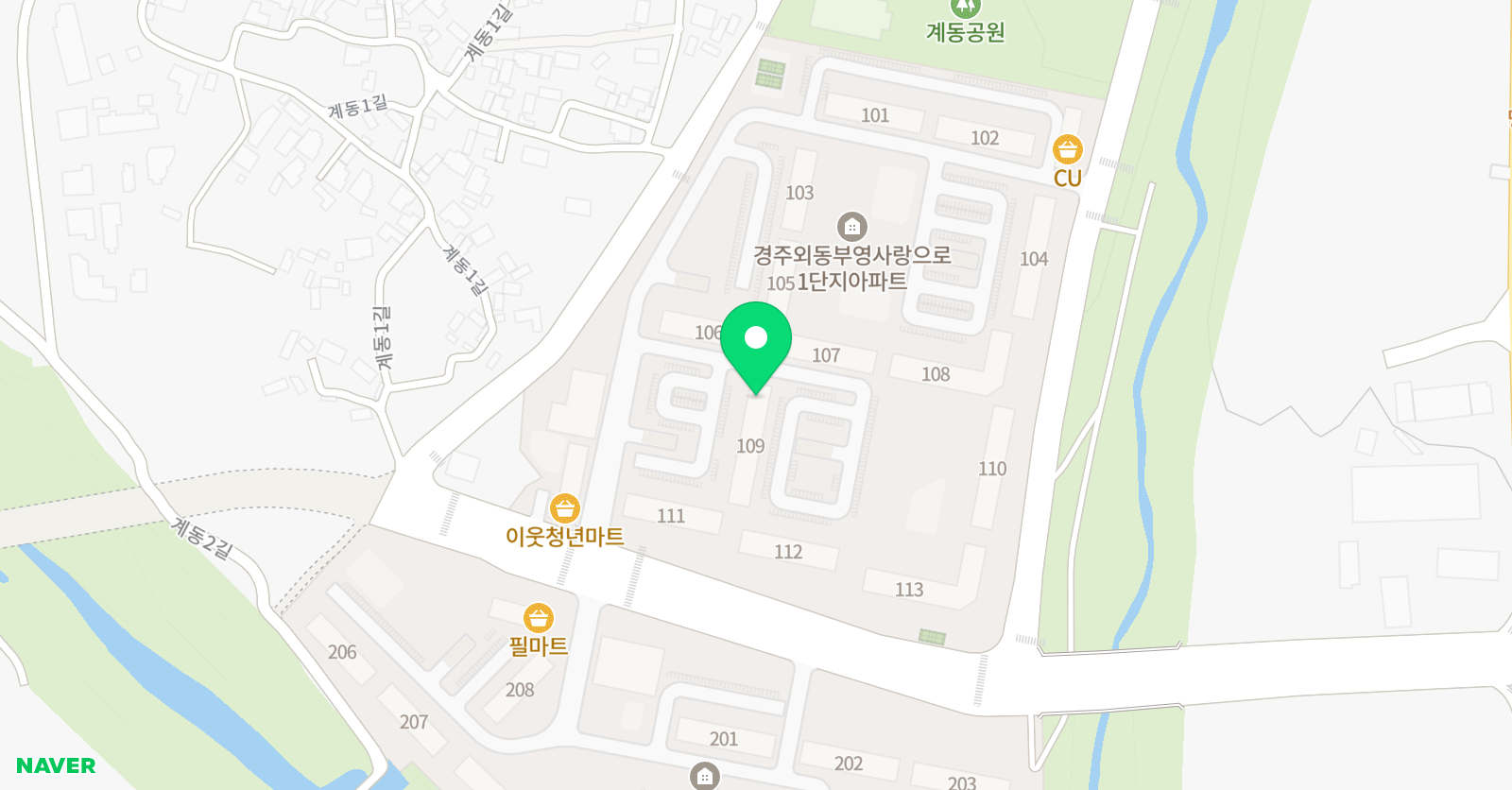 아소비 경주외동부영사랑으로1차점 위치