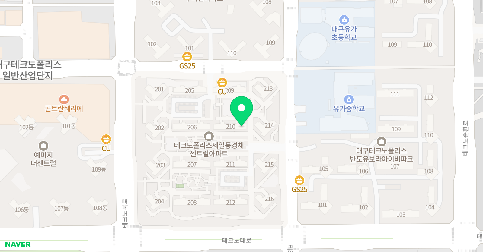 한솔플러스 수학교실 제일풍경채2차 교실 위치