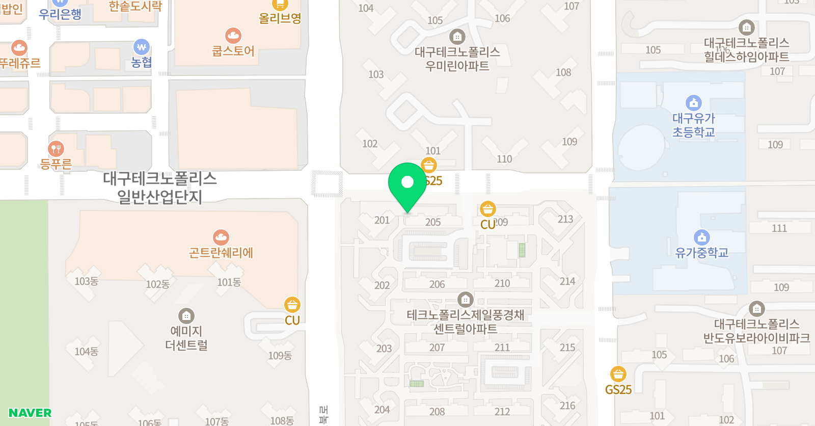 빨간펜 수학의달인 테크노폴리스풍경채2차점 위치