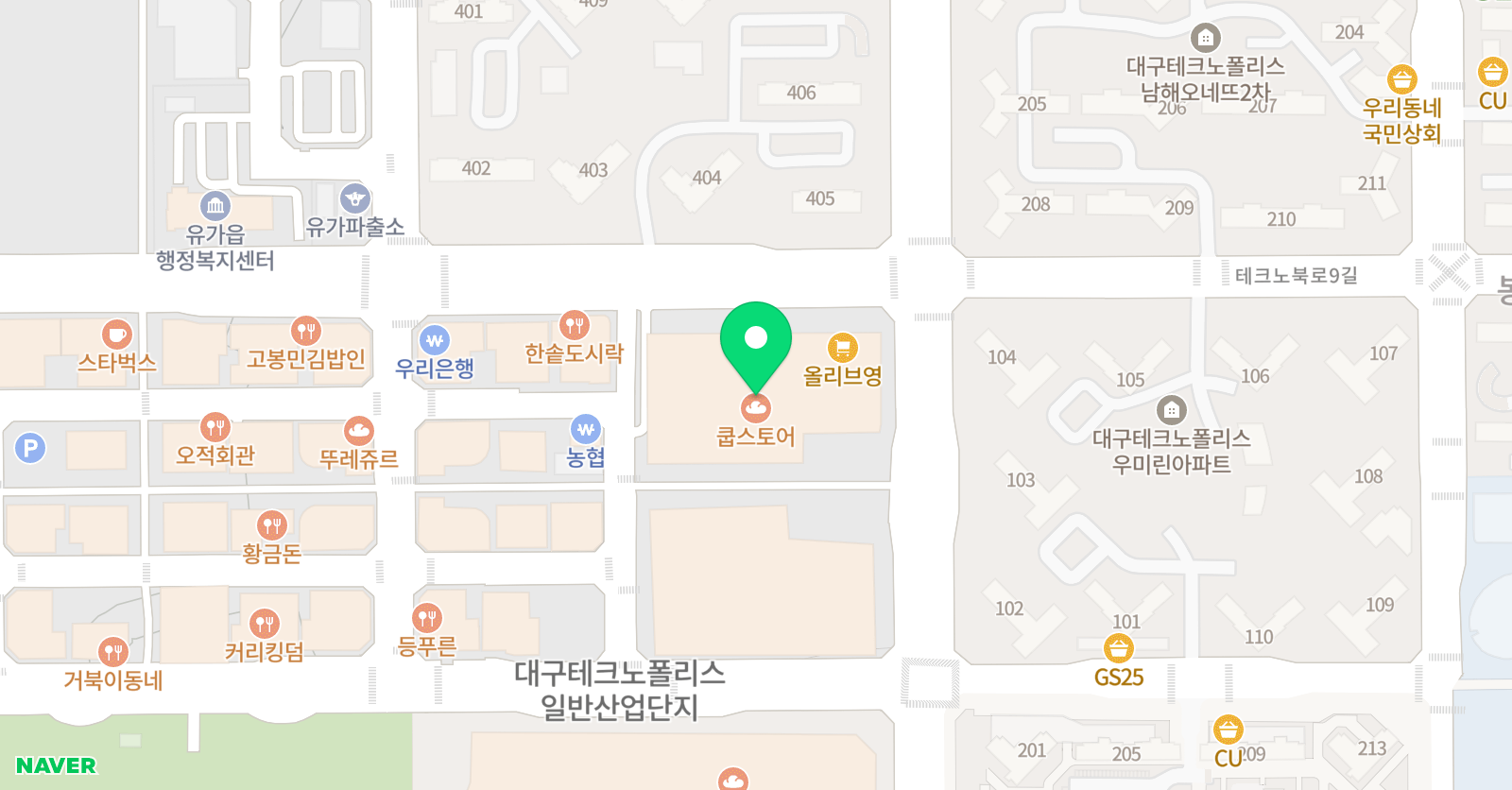 GnB 어학원 테크노폴리스캠퍼스 위치