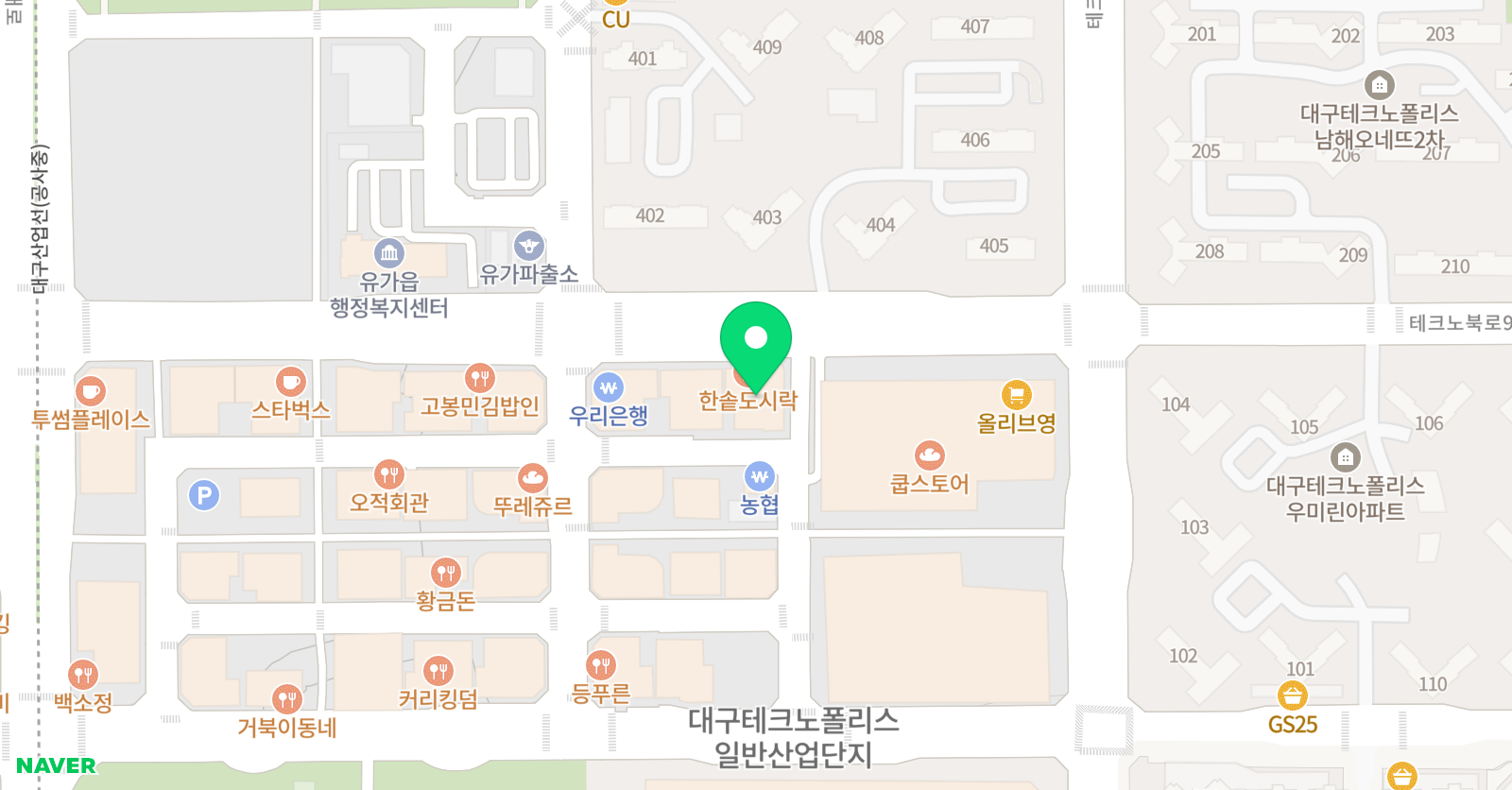 아트앤하트 미술학원 테크노폴리스월드프라자 위치