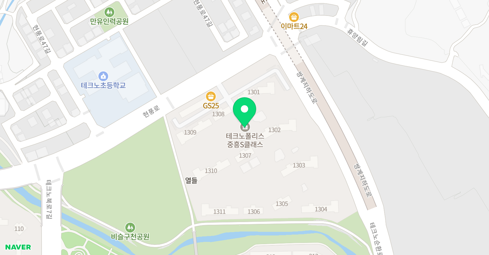 플라톤 독서논술학원 중흥점 위치
