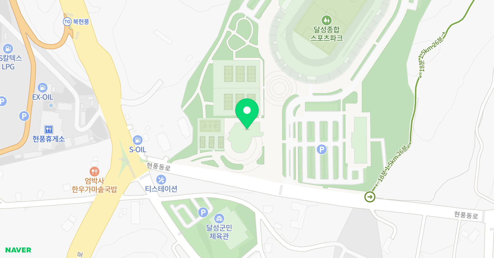 달성 국민체육센터 위치