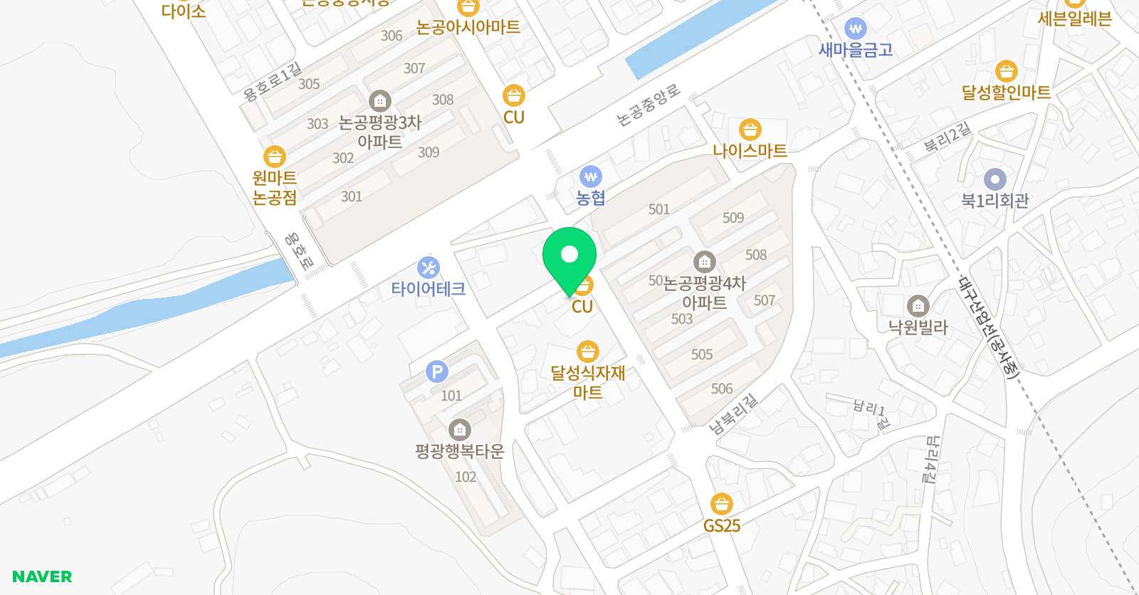 뮤엠 영어 논공이펀점 위치