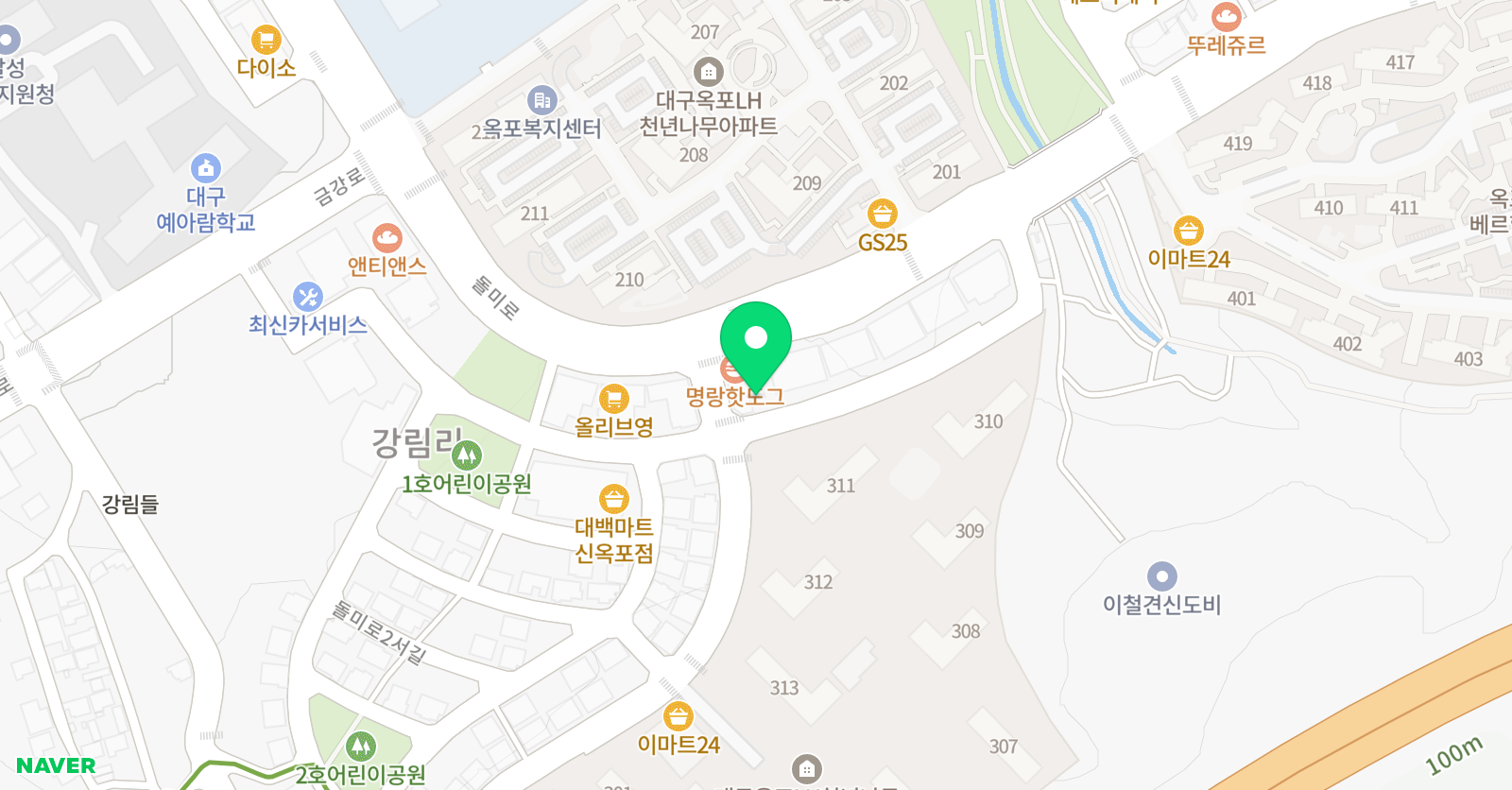 책나무옥포독서 에이블 수학학원 위치
