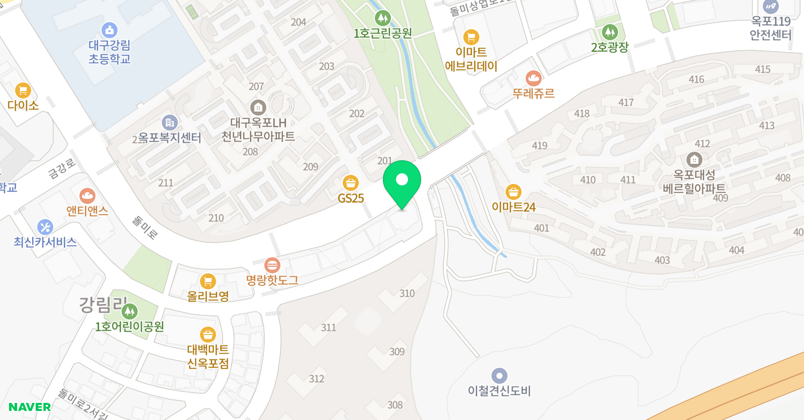 행복한i 화남태권도 스포츠짐 옥포관 위치