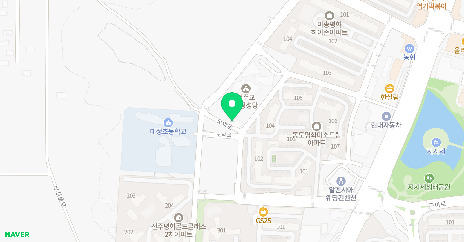 PDI 국제어학원 평화1캠퍼스 학원 위치