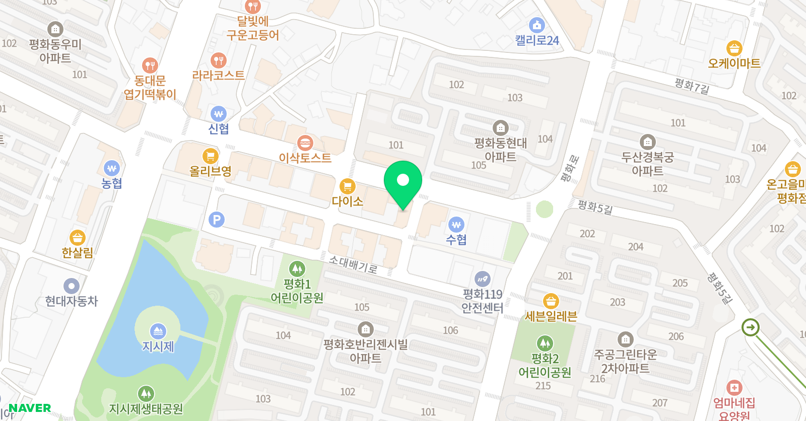 지앤비 어학원 지곡캠퍼스 위치
