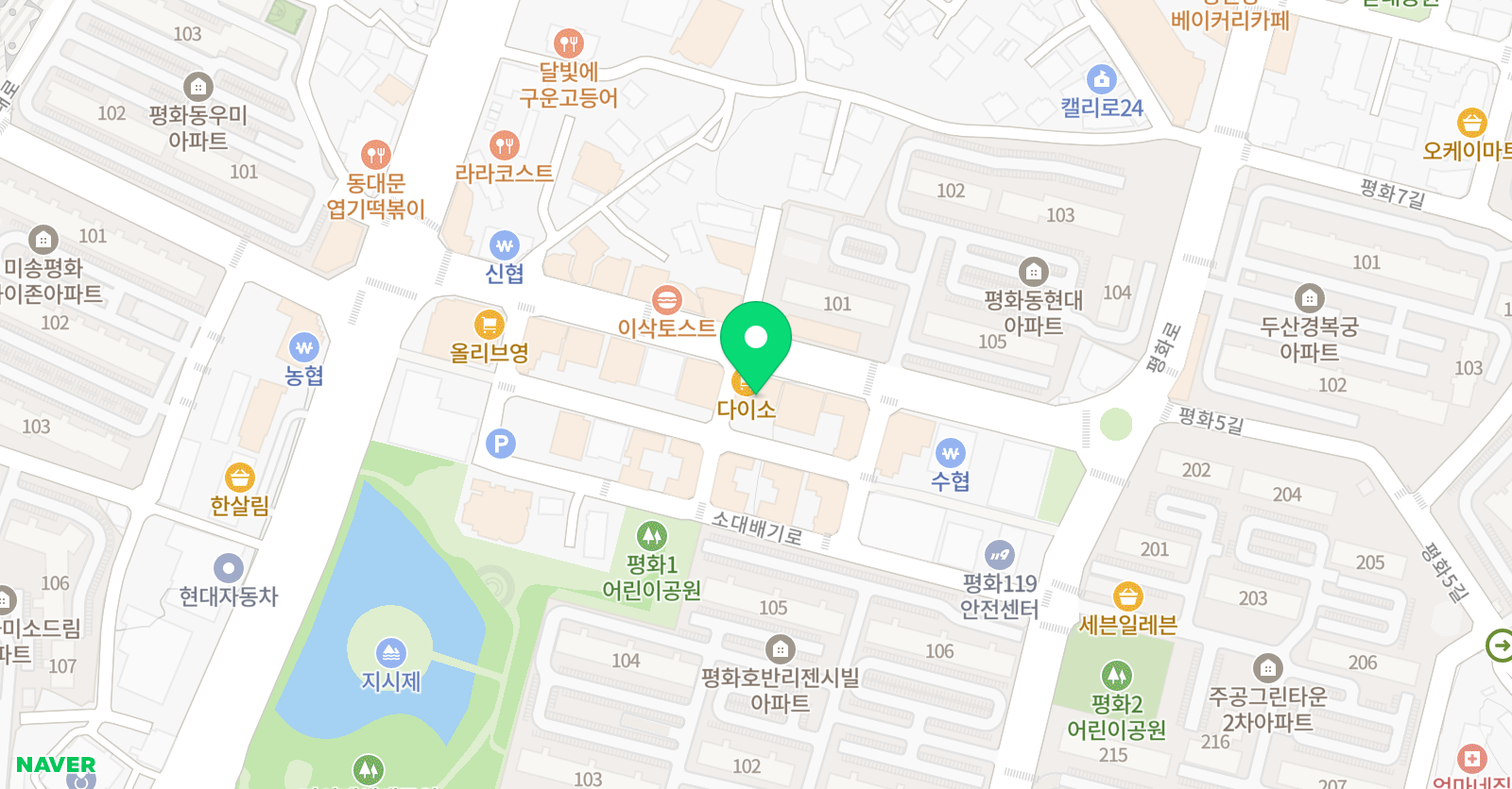 윤선생IGSE아카데미 평화지곡센터 위치
