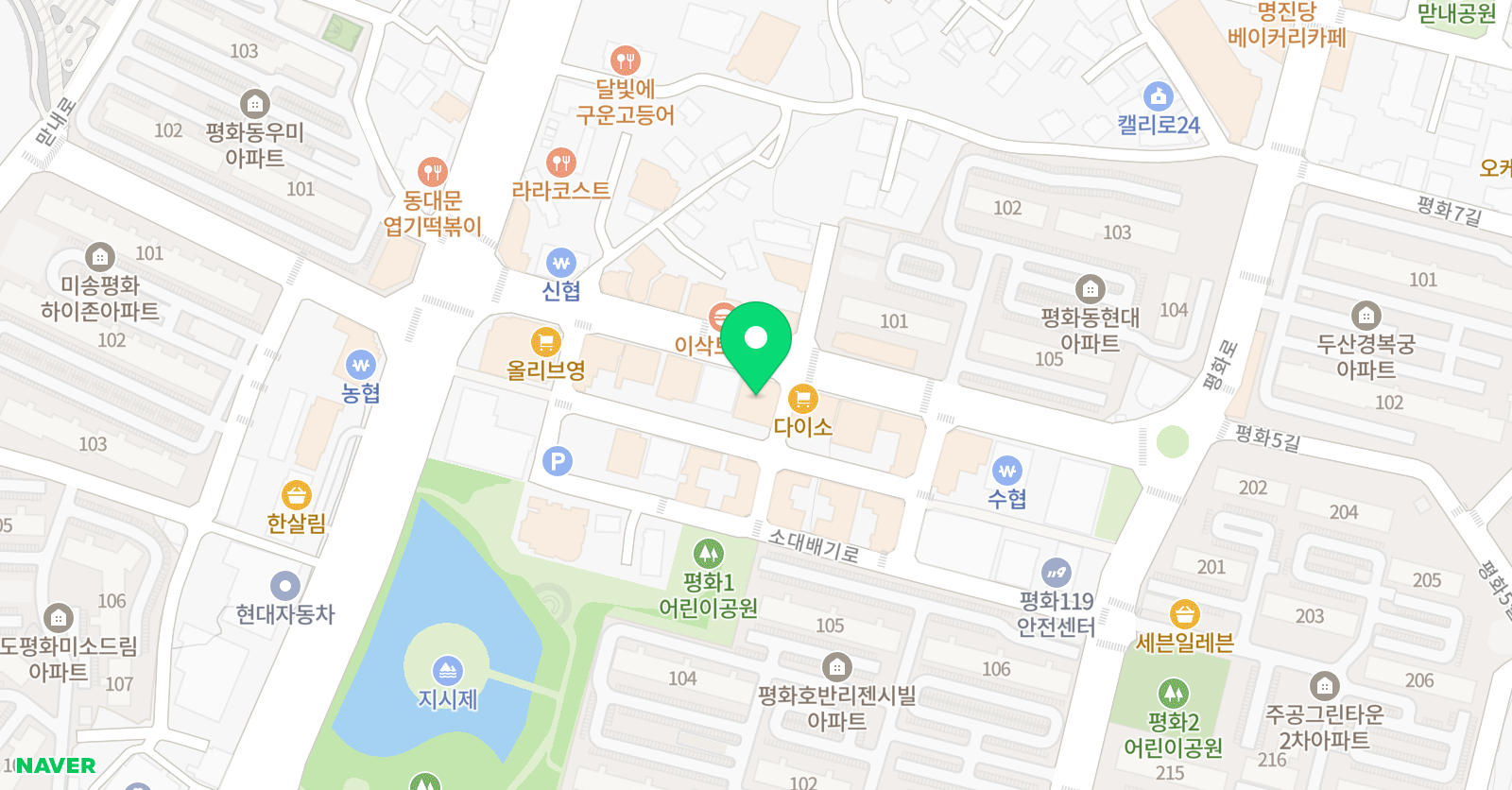 튼튼 영어마스터클럽 평화 어학원 위치