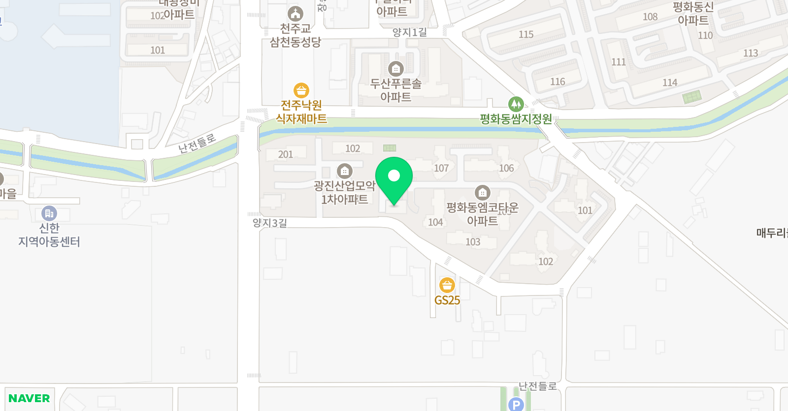 윤선생우리집앞 영어교실 평화엠코점 위치