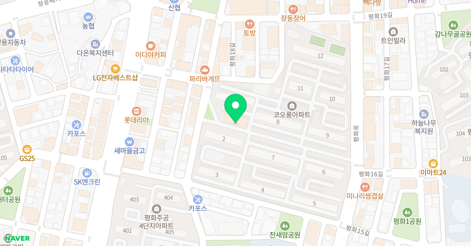 셀파우 등생교실 평화코오롱교실 위치