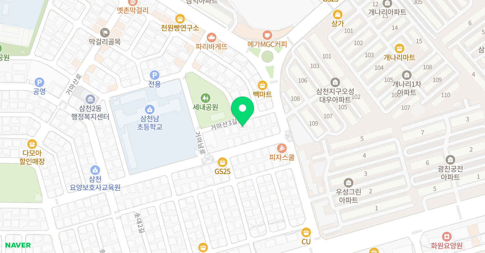우등생 공부방 삼천동 위치