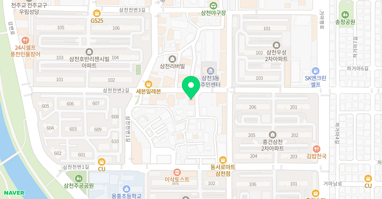지앤비 어학원 용흥캠퍼스 위치