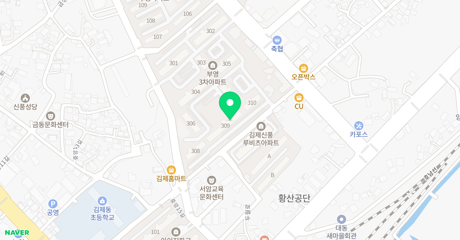 웅진씽크빅 스마트올클래스 공부방 부영3차 위치