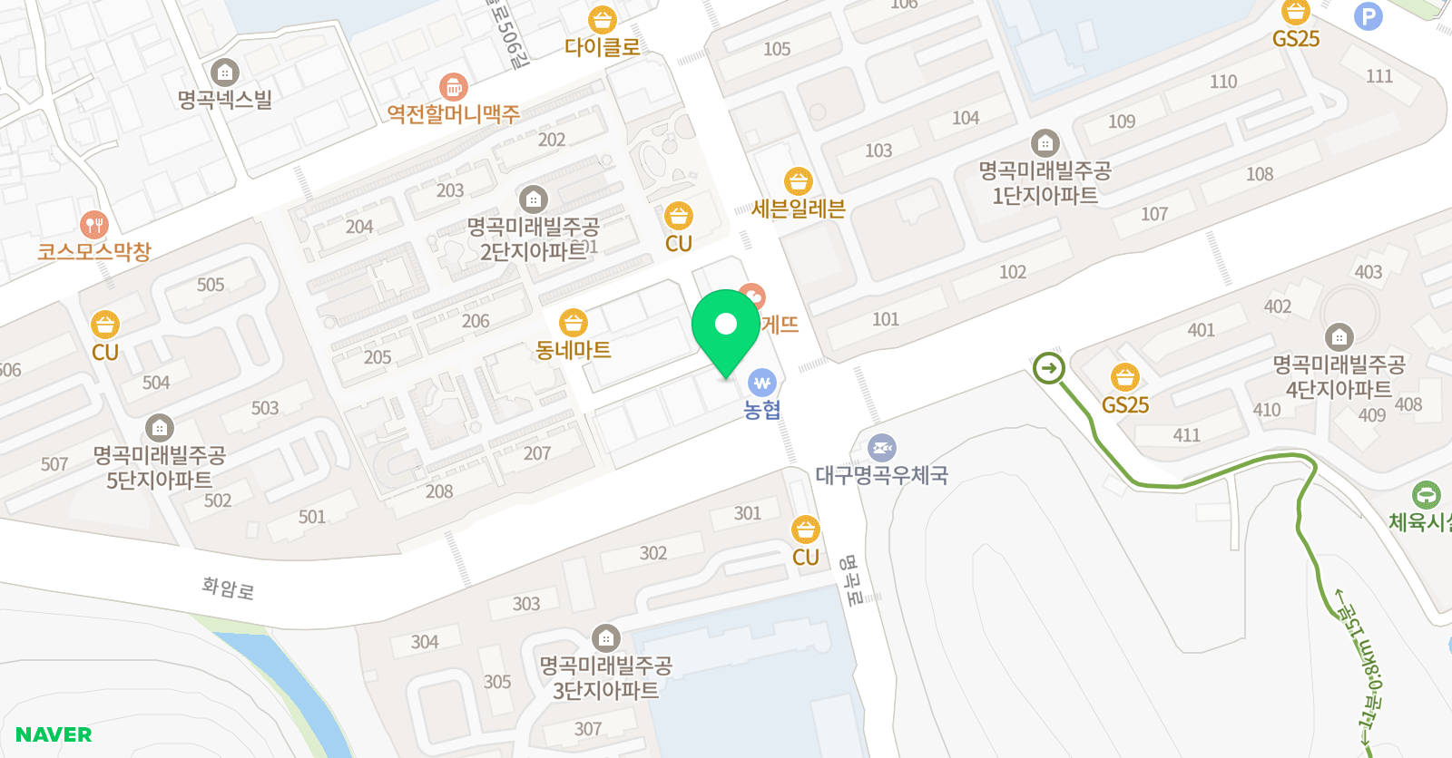 행복한i 화남태권도 스포츠짐 명곡본관 위치