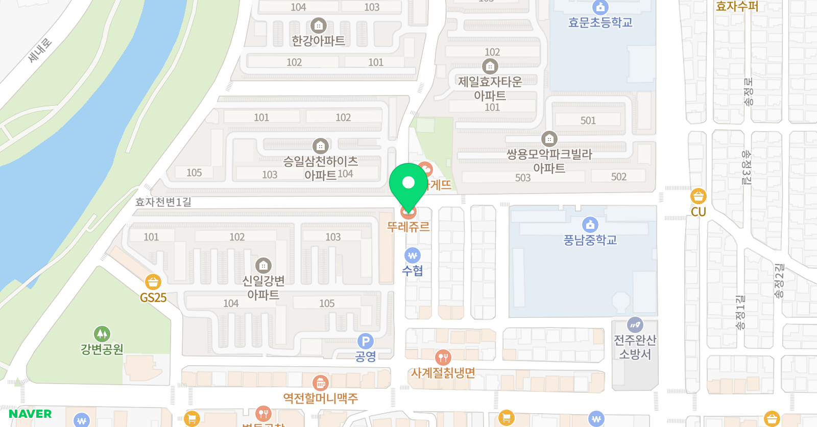윤선생영어숲 효자효문 어학원 위치
