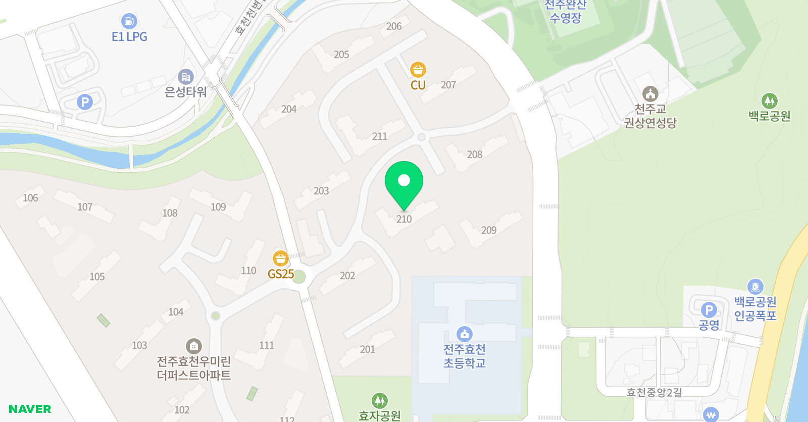 아소비 아소비 학원 전주 효천우미린2차점 위치