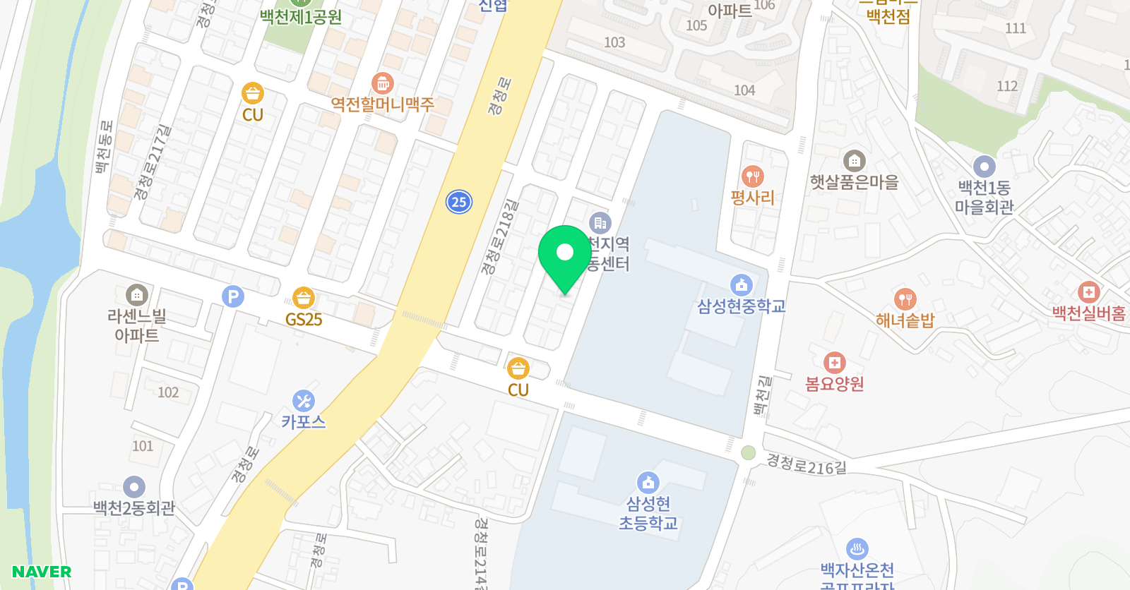 윤선생우리집앞 영어교실 백천교습소 위치