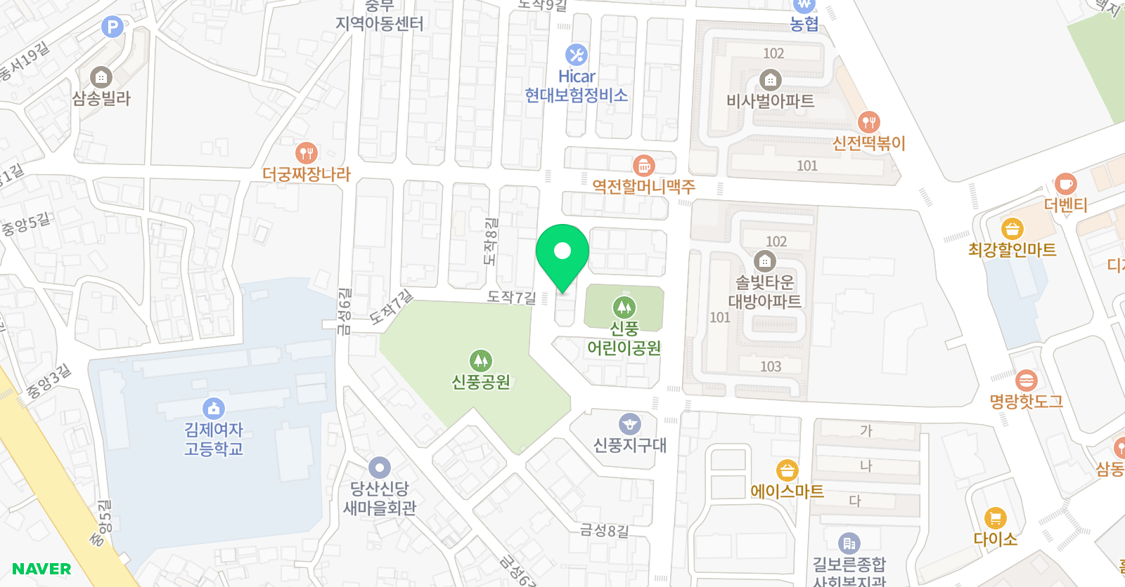 예가람 미술학원 위치