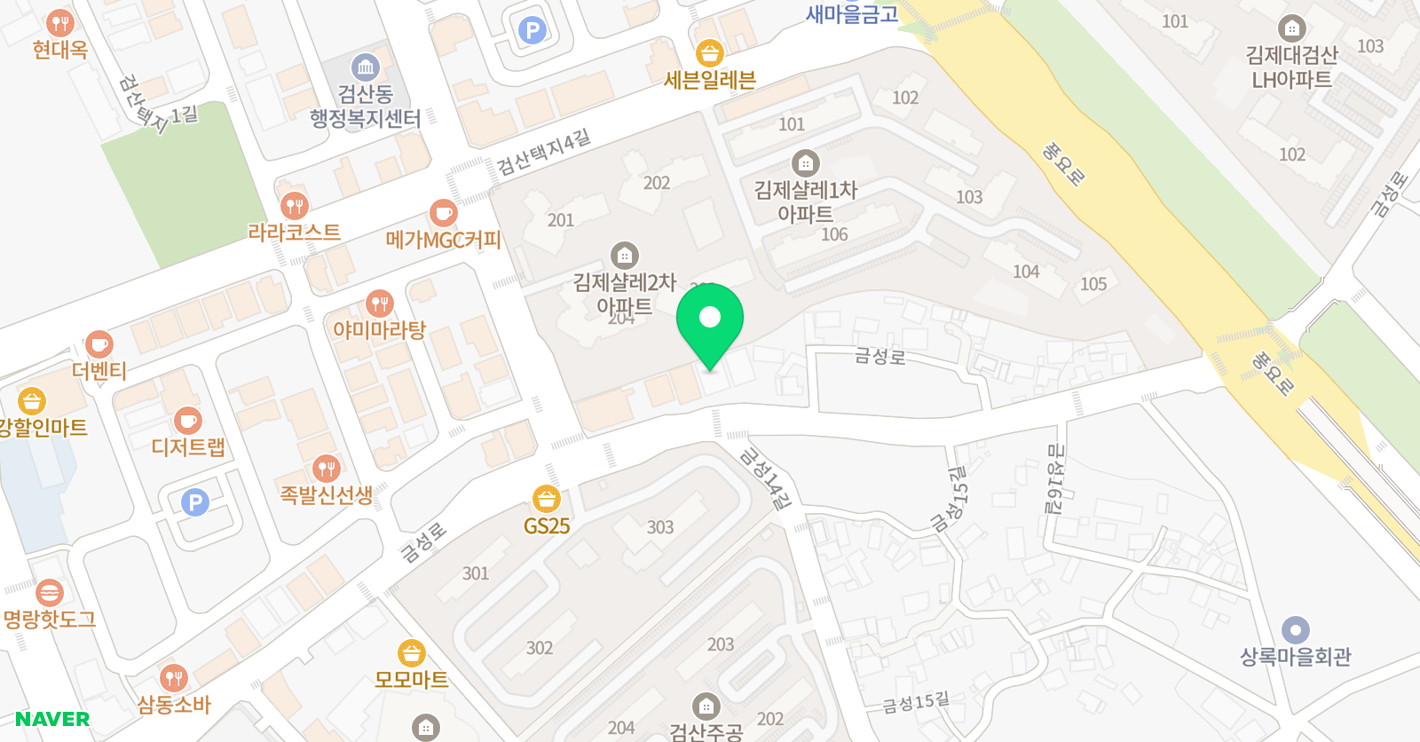 김제화랑 태권도 위치