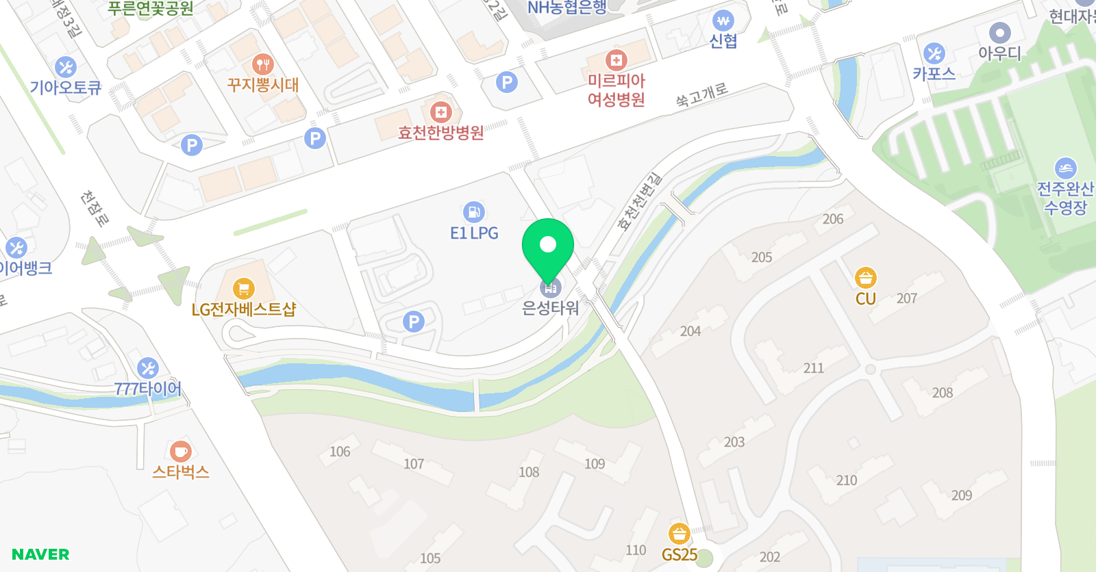 효천톡톡플러스 영어학원 위치