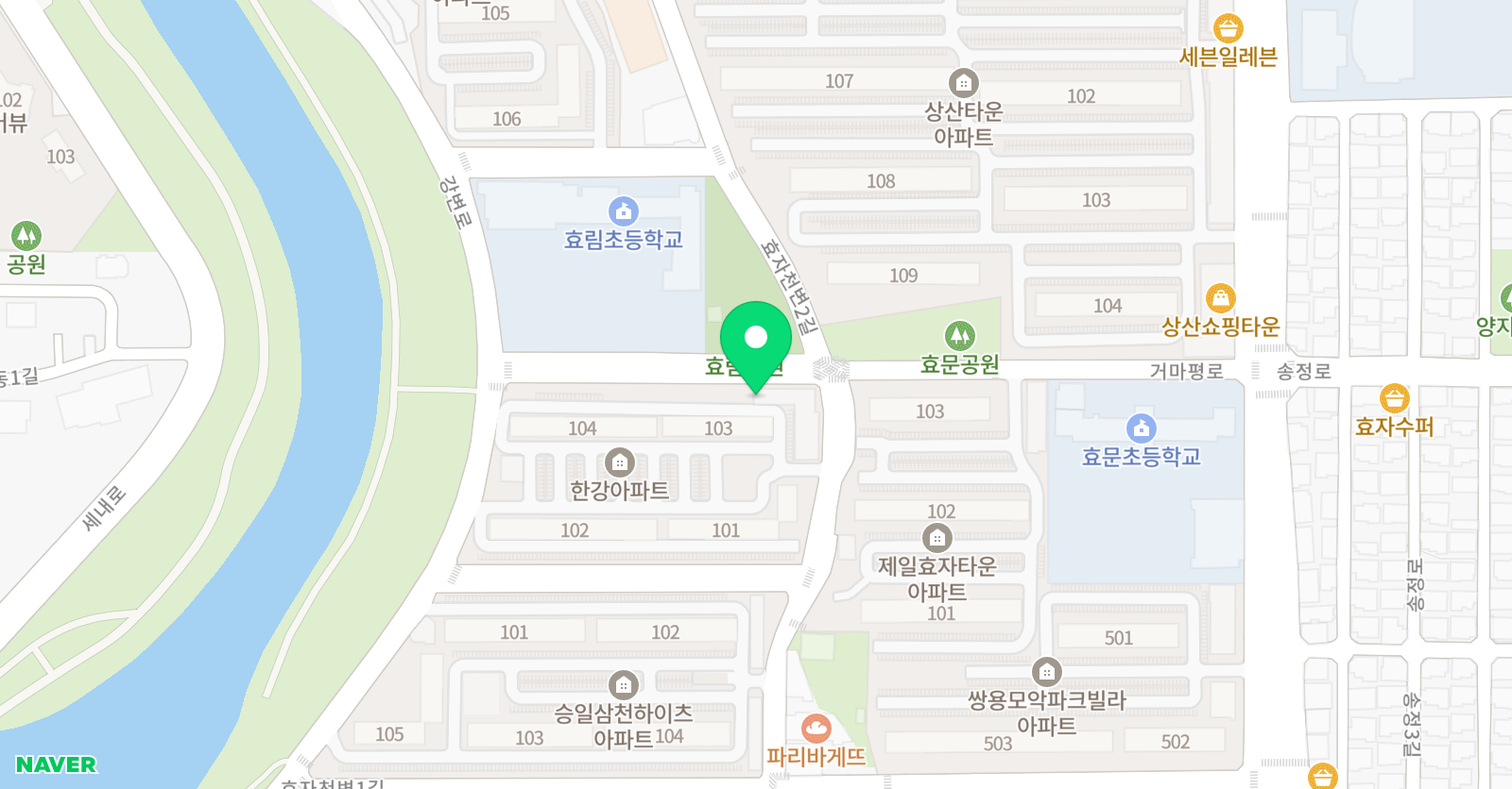 김지수브니엘 태권도장 위치