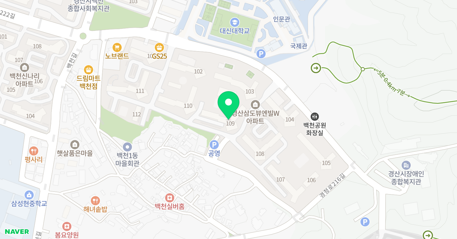 아소비 경산 삼도뷰엔빌점 위치