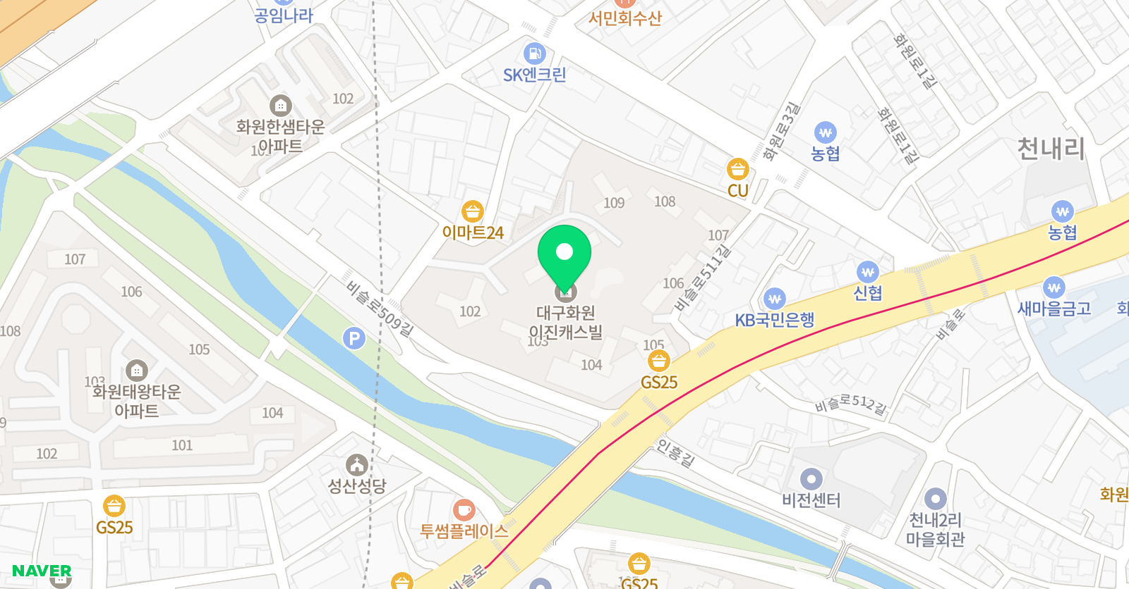 뮤엠 영어학원 화원점 위치