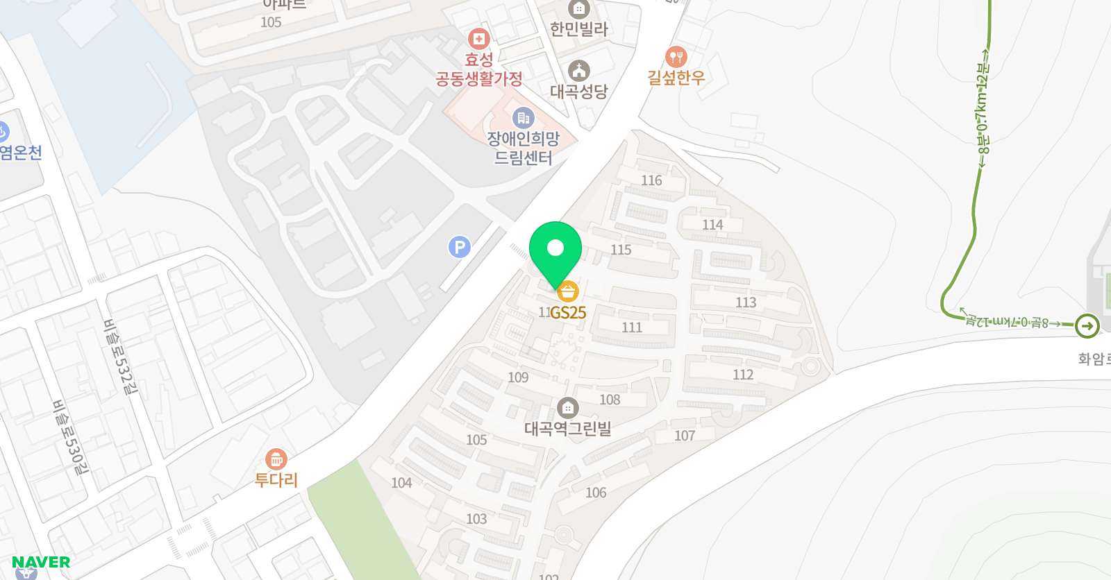 아소비 화원 대곡역그린빌점 위치