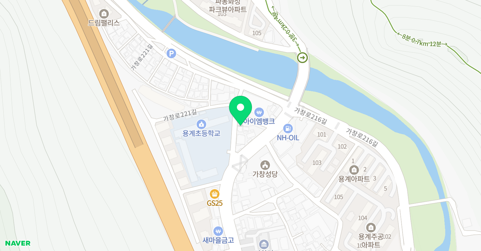 뮤엠 영어학원 가창점 위치