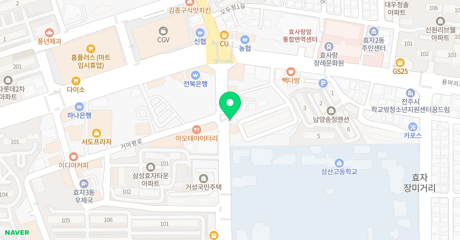 메사인재 학원 전주상산관 위치