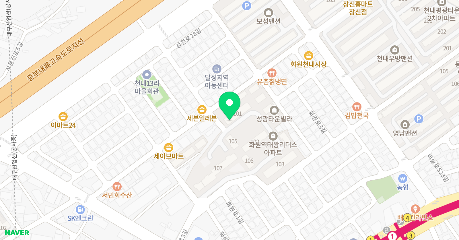 기탄 사고력교실 화원역태왕리더스점 위치