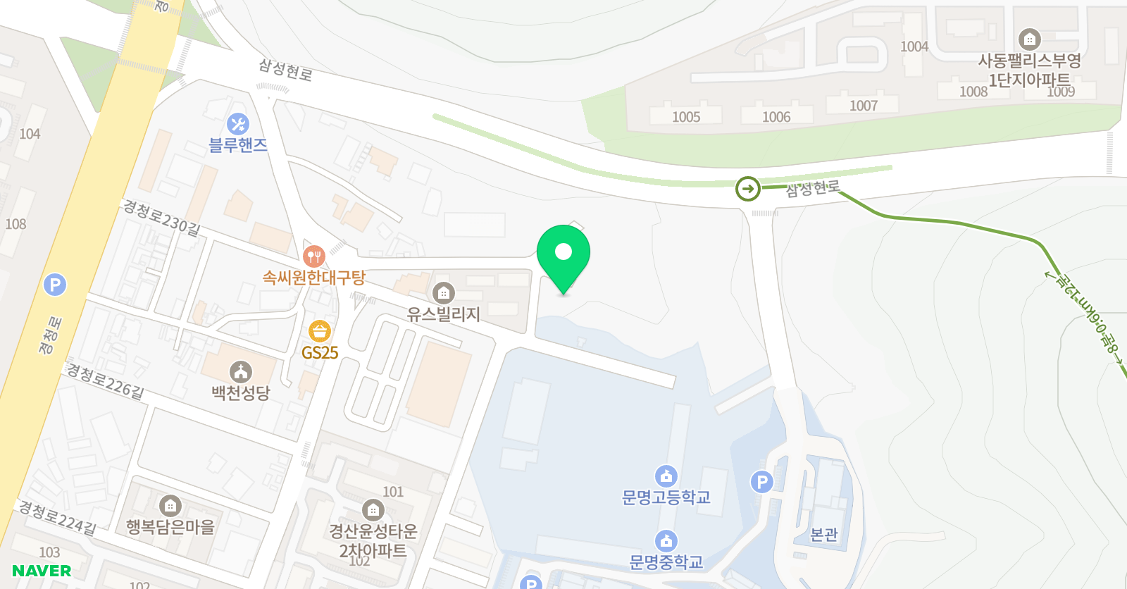 백천스포츠파크 위치