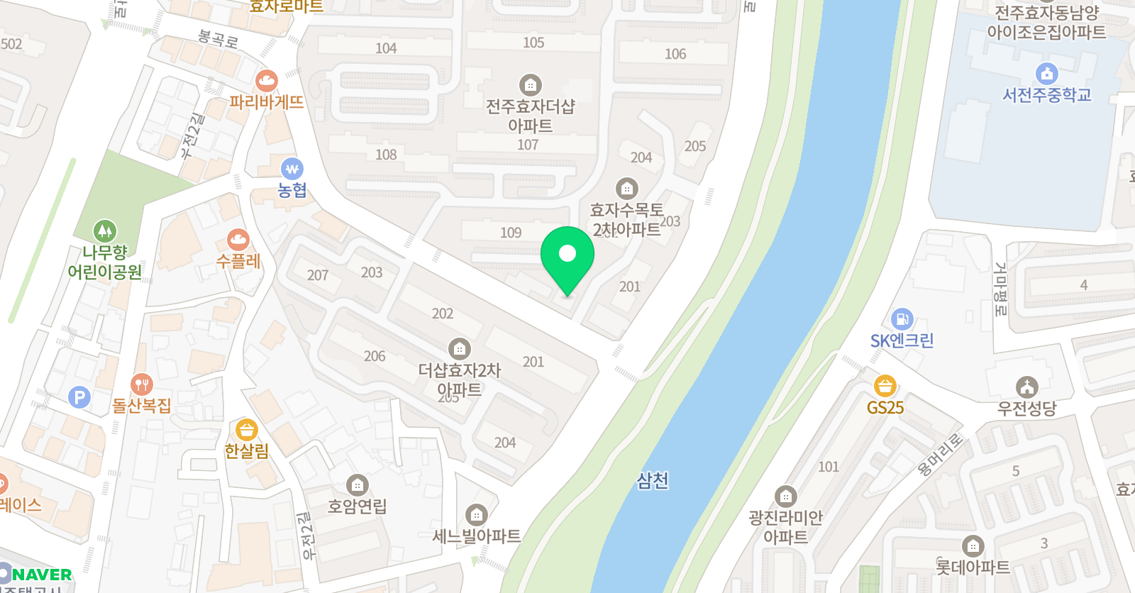 효자퀘이사 수학과학전문학원 위치