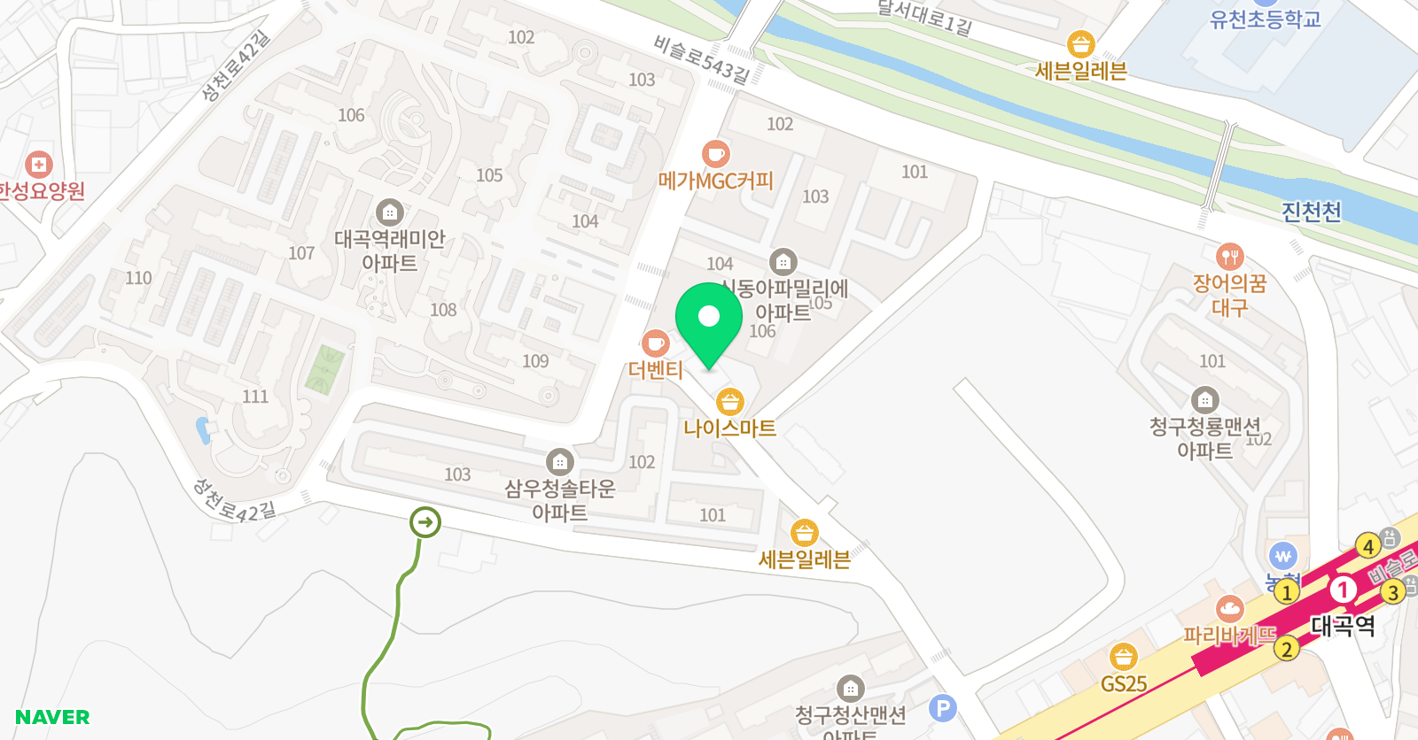 눈높이러닝센터 유천학원 위치