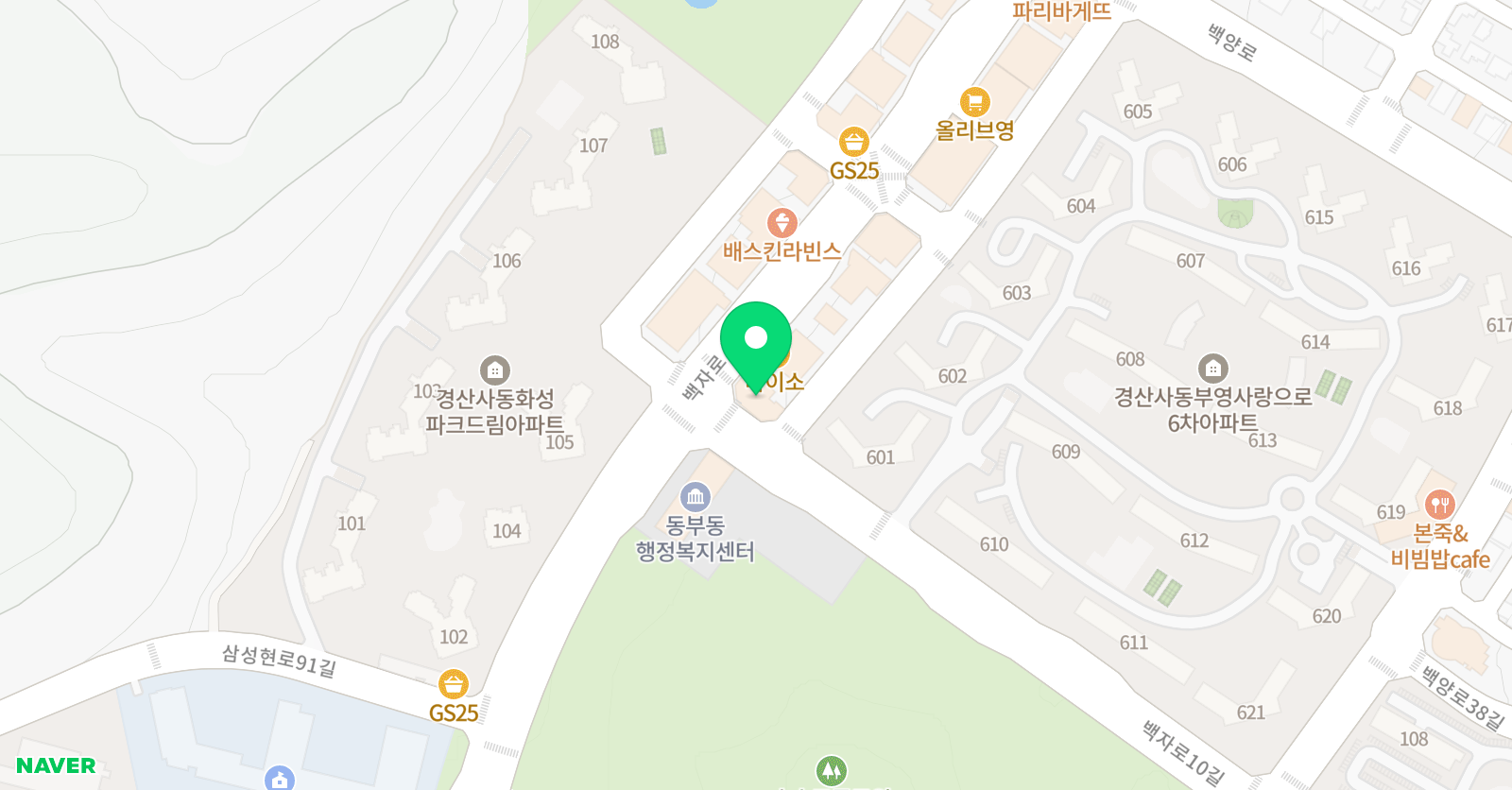 GnB 어학원 사동캠퍼스 위치