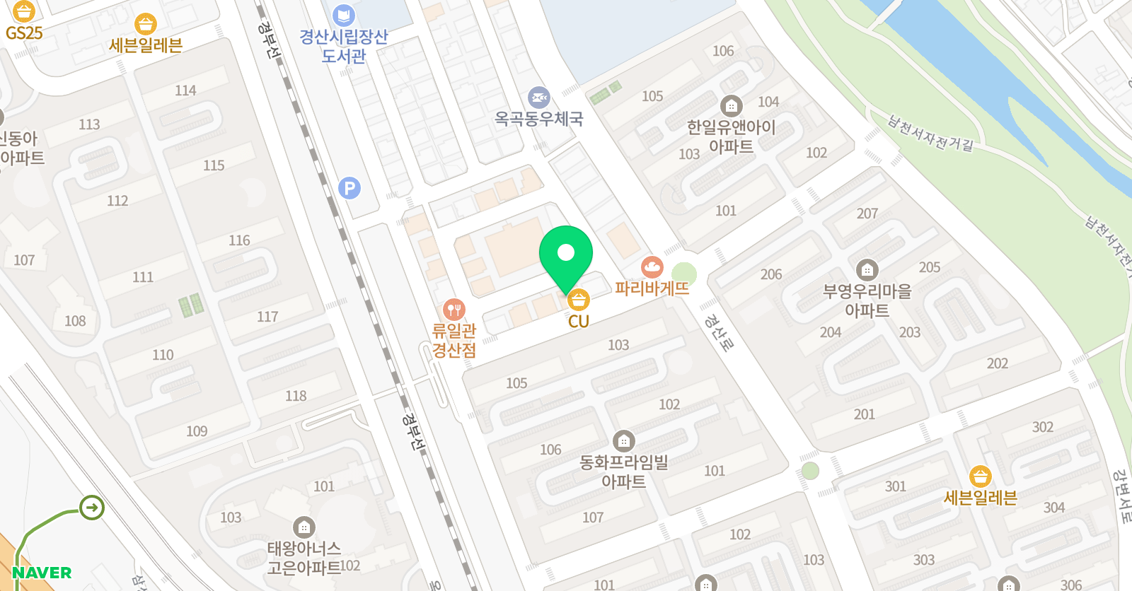강철에프엠 영재수학학원 경산2호관 위치